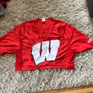 Pink Wisconsin badgers crop top